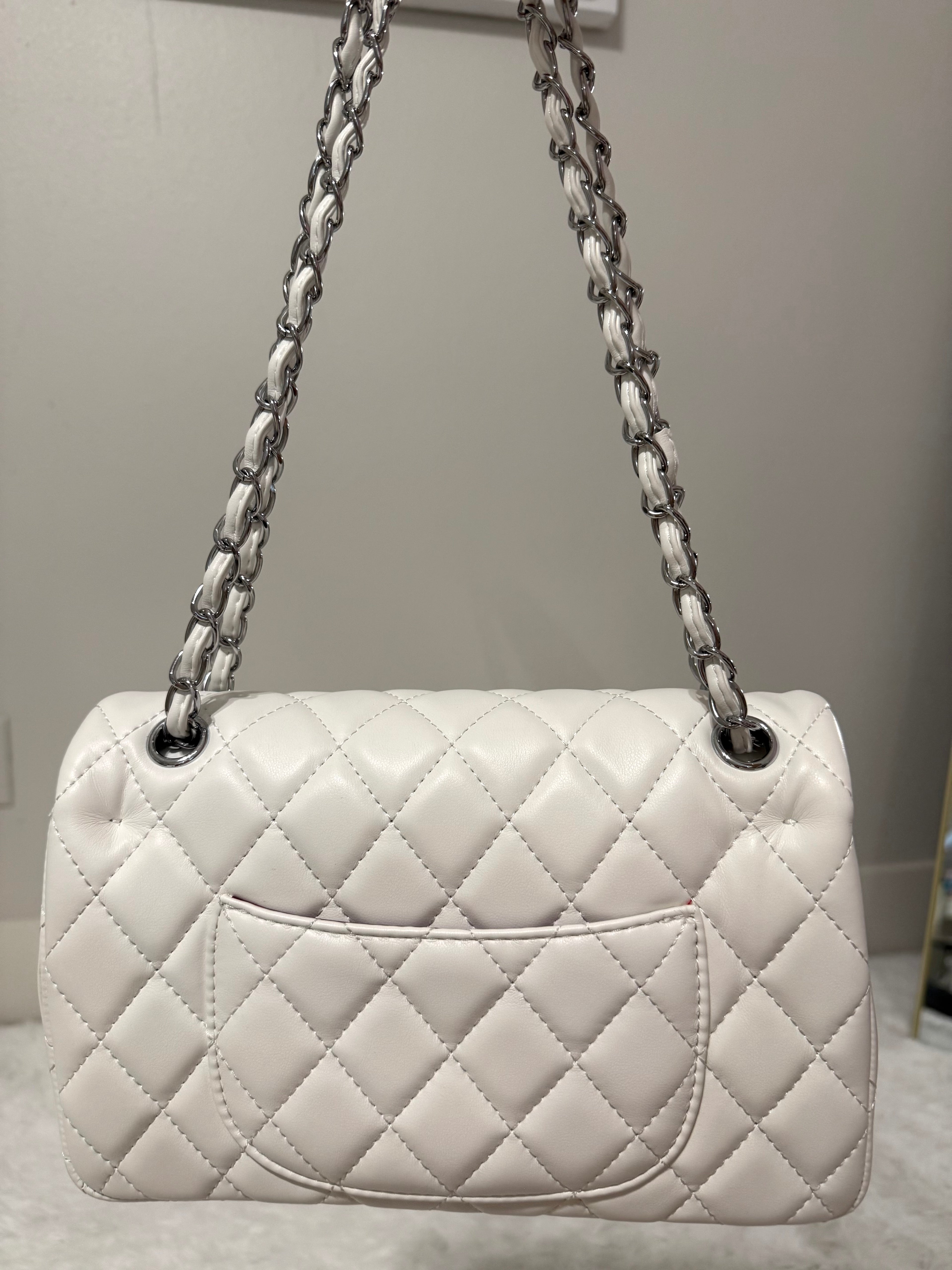 White cc with silver hardware