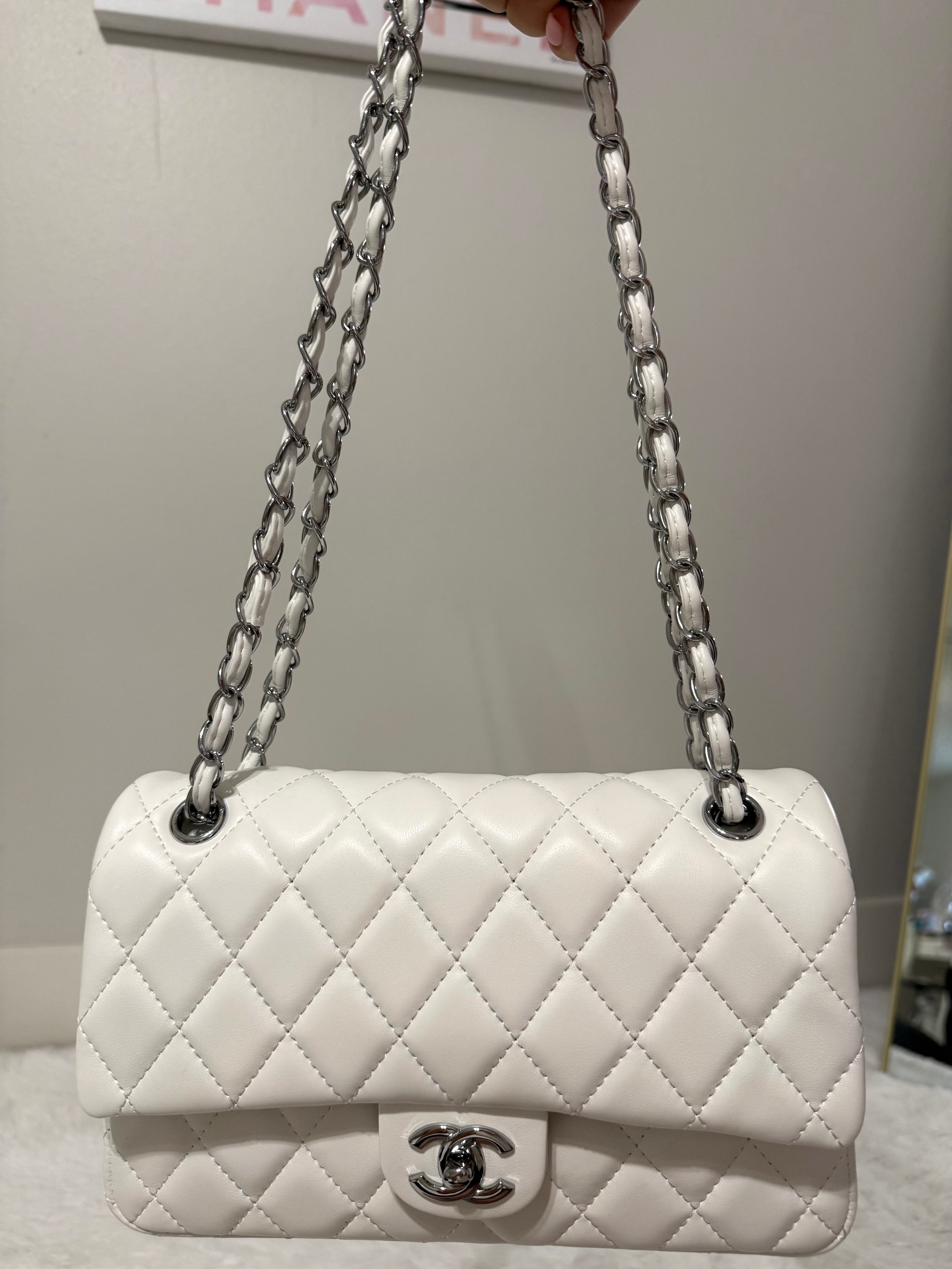 White cc with silver hardware